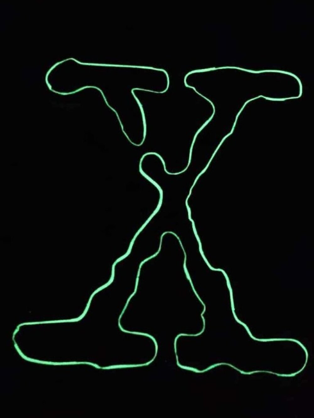 Glow in the Dark X Letter Wall Sign - 3D Printed Wall Art